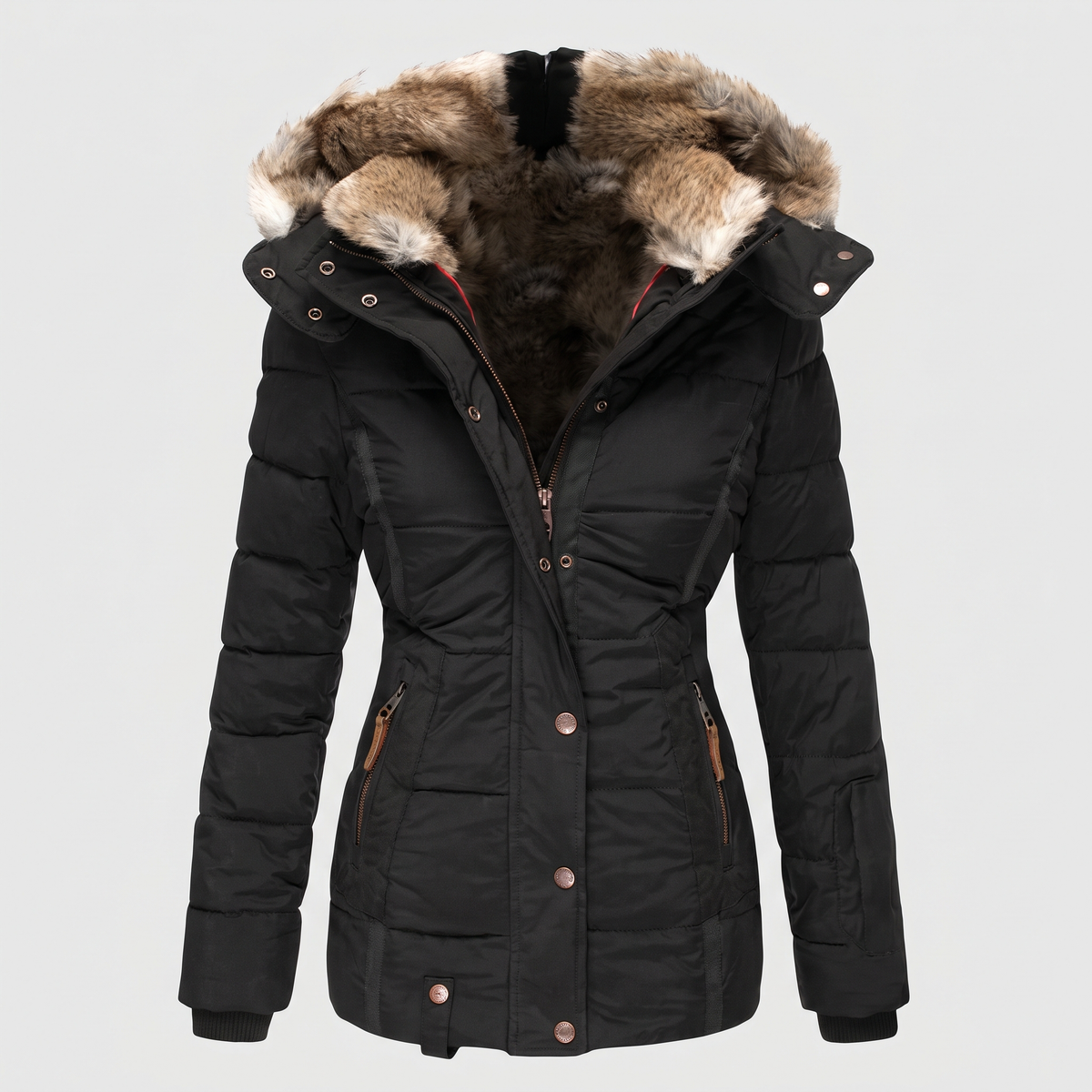Manteau Chaud pour Femme à Capuche Ajustable