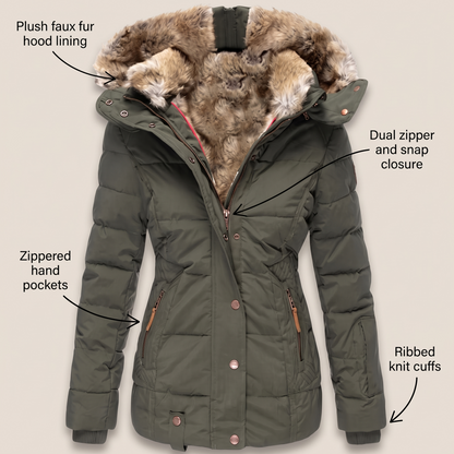 Manteau Chaud pour Femme à Capuche Ajustable